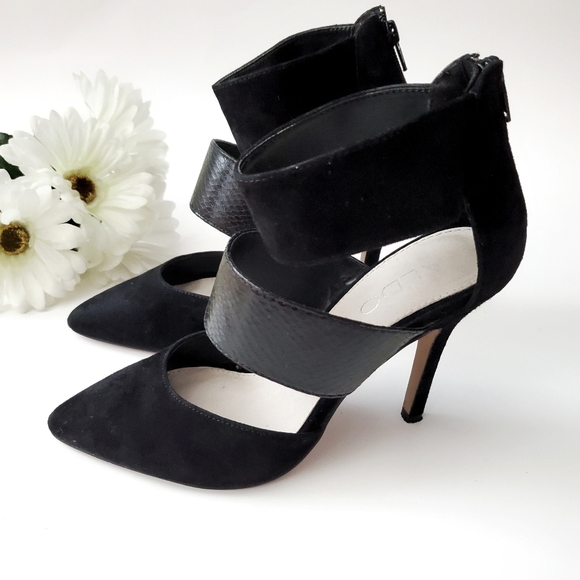 ALDO Stilletos Suede Heels Black Size 6 - Picture 2 of 9